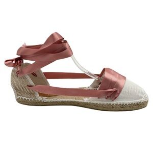 Artesania Espadrille Sandles Size 9 Strappy‎ Satin Fairy Coquette Regency Ballet